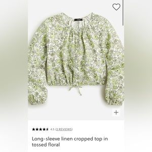 Brand new with tags J Crew 
Long-sleeve linen crop top in tossed floral